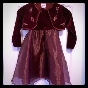 Burgundy Girls Dress